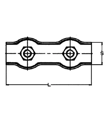 SUJETACABLE PLANO DOBLE ZINC SPD308 Ø 8mm