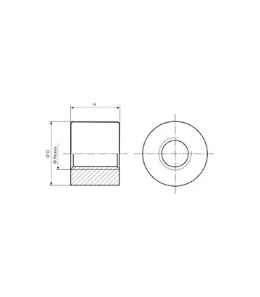 TUERCA HUSILLO 20X4 INOX DCHA LISA