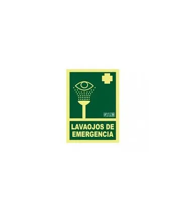 SEÑAL SALVAMENTO PVC ROT.FOT.297x230 "LAVAOJOS EMERGENCIA"