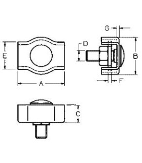 SUJETACABLES PLANO SIMPLE CABLE 2mm SPS-202