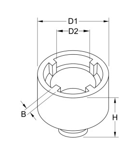 LLAVE VASO IMPACTO 1/2" KM2 DIENTES INTERIORES TMFS
