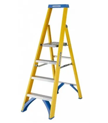 ESCALERA FIBRA VIDRIO 4 PELDAÑOS TIJERA