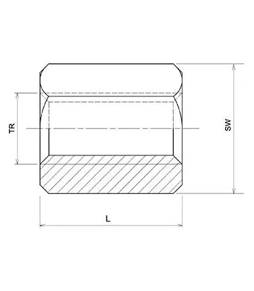 TUERCA ACERO F114 HEXAGONAL 46x45 TR-30x6 DERECHA