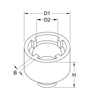 LLAVE IMPACTO 1/2" KM-5 DIENTES INTERIORES TMFS