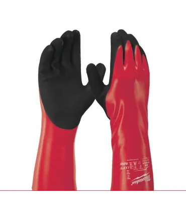 GUANTES QUÍMICOS C/NITRILO L350 MILWAUKEE 9/L