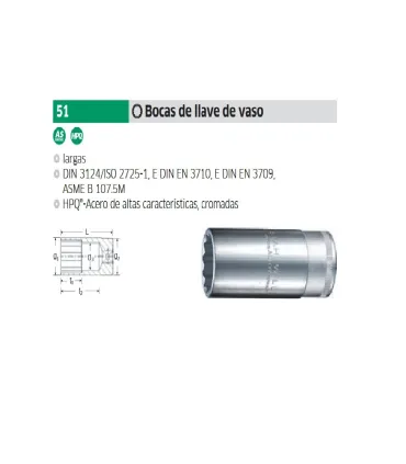 LLAVE VASO 1/2 BIHEXAGONAL LARGA STAHLWILLE