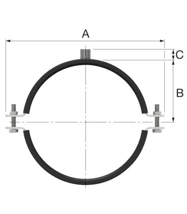 ABRAZADERA ISOFONICA ZN M8/10  Ø54mm 1"3/4