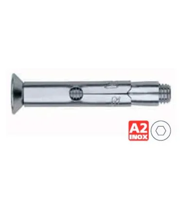 ANCLAJE BRIC INOX-A2 8 CORTO, TORN.C/PLANA 7991 M6x45