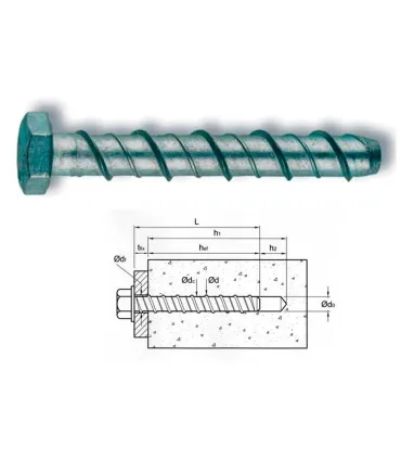 TORNILLO TACO DIRECTO HORMIGON M10X110  Broca Ø8mm