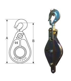 POLEA DESMONTABLE P-80 7.000KG para cable hasta Ø20mm
