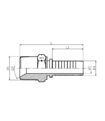 MACHO CÓNICO   3/8" NPT DN 1/4"