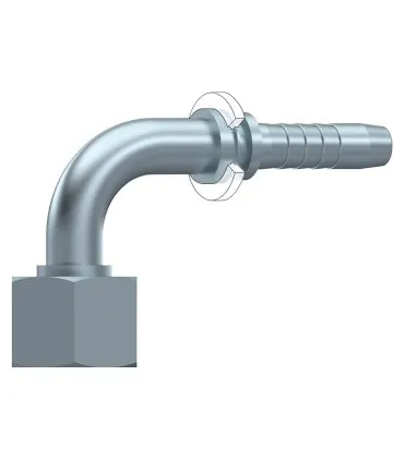 HEMBRA GIRATORIA 90º MÉTRICA CONO24º/60º  Ø 10L  M16X1.5 DN 1/4"