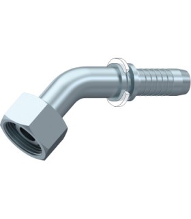 HEMBRA GIRATORIA 45º MÉTRICA CONO24º/60º  Ø 8L  M14X1.5 DN 1/4"
