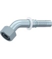 HEMBRA GIRATORIA MÉTRICA 45° CONO24° +JUNTA INTERLOCK M52X2 DN 1"1/4