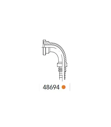 INTERLOCK BRIDA CAT 1 1/2" Ø63,5 CODO 90° DN 1"1/2