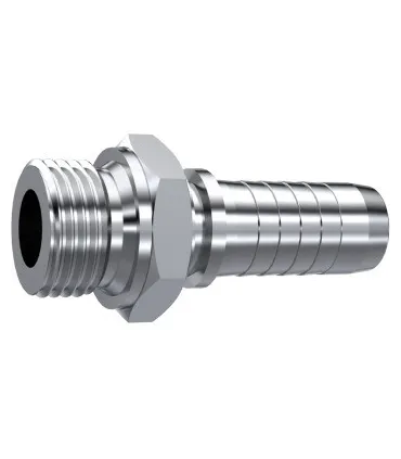 MACHO CIL. ASIENTO PLANO INOX 1/4" BSP DN 3/16"
