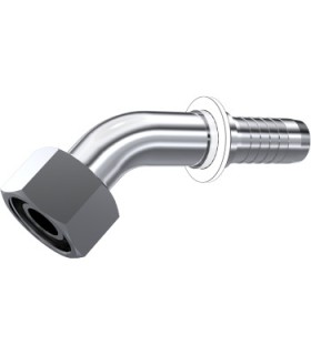 HEMBRA GIRATORIA MÉTRICA 45° C/JUNTA TÓRICA INOX Ø 16 S M24X1.5 DN 1/2"