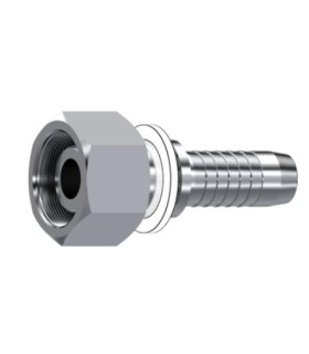 HEMBRA GIRATORIA RECTA MÉTRICA CONO 24°/60° INOX Ø 10 L M16X1.5 DN 1/4"