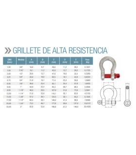 GRILLETE LIRA ALTA RESISTENCIA 22mm 6,5Tn