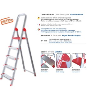 ESCALERA GAYNER ALUM.TIJERA 6 Peld+Barand