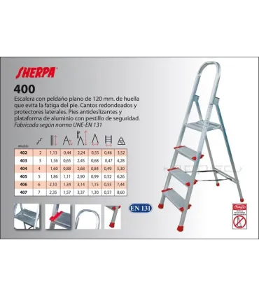 ESCALERA GAYNER ALUM.TIJERA 6 Peld+Barand