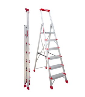 ESCALERA GAYNER ALUM.TIJERA 6 Peld+Barand