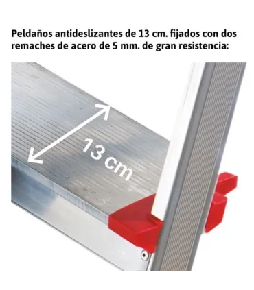 ESCALERA GAYNER ALUM.TIJERA 6 Peld+Barand