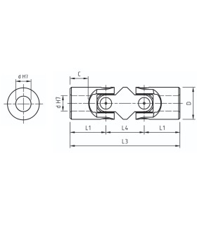 ROTULA PRECISION DOBLE 22X45X145 4GD