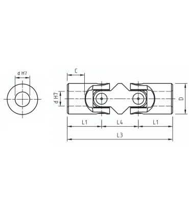 ROTULA PRECISION DOBLE 22X45X145 4GD