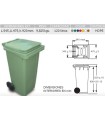 CONTENEDOR 120LT.C/RUEDAS S/PEDAL TODO COLOR AMARILLO