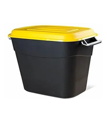 CONTENEDOR RESIDUOS 95L NEGRO/AMARILLO