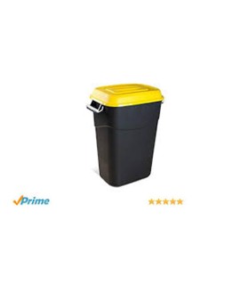 CONTENEDOR RESIDUOS 95L NEGRO/AMARILLO