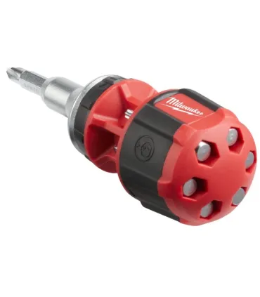DESTORNILLADOR CORTO CARRACA HEX 1/4 +7 PUNTAS MILWAKEE