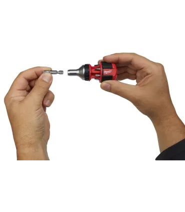 DESTORNILLADOR CORTO CARRACA HEX 1/4 +7 PUNTAS MILWAKEE