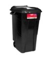 CONTENEDOR RESIDUOS 120L NEGRO + TAPA NEGRA SIN PEDAL