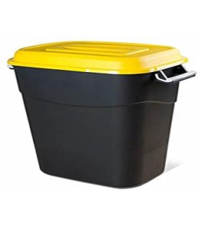 CONTENEDOR RESIDUOS 95L NEGRO/GRIS