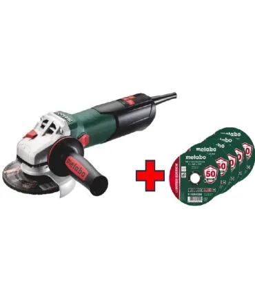 PACK RADIAL METABO W9-125 QUICK 900W Ø125MM + 100 DISCOS FINOS