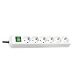 BASE MULTIPLE 6 ENCHUFES + PULSADOR CABLE 3MT BLANCO
