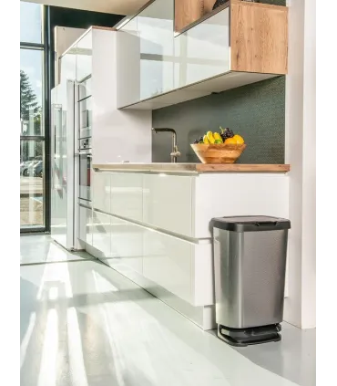 CUBO/ PAPELERA INOX 40 LTS. PEDAL+TAPA
