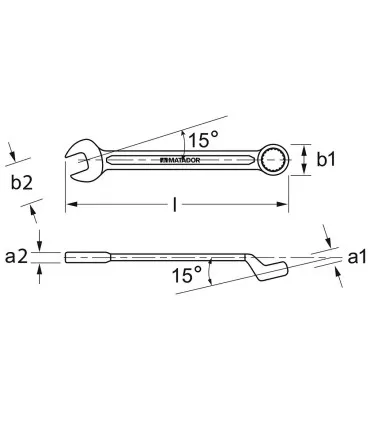 LLAVE COMBINADA DIN3113B CODO 70mm