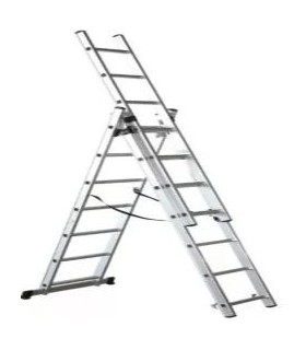 ESCALERA ALUM. TRANSFORMABLE 3Tramos 7+7+7 Ext. 4,50Mt