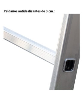 ESCALERA ALUM. TRANSFORMABLE 3Tramos 7+7+7 Ext. 4,50Mt