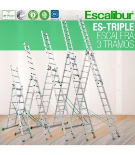 ESCALERA ALUM. TRANSF. 3 TRAMOS 12+12+12 PELDAÑOS