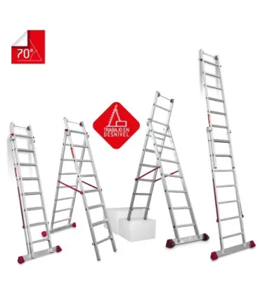 ESCALERA TRANSF. 2 TRAMOS 11+12 TIJ.TJO 4,6Mt EXT.5,8Mt PELDAÑO ANCHO