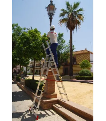 ESCALERA TRANSF. 2 TRAMOS 13+14 TIJ.TJO 5,2Mt EXT.6,9Mt PELDAÑO ANCHO