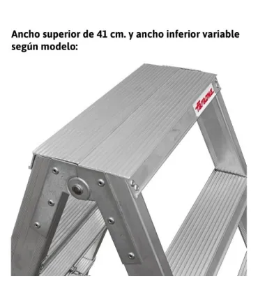 ESCALERA TIJERA DOBLE 5+5 PELDAÑOS ANCHO ALTURA: TJO 2,3M PLEG 1,20MT