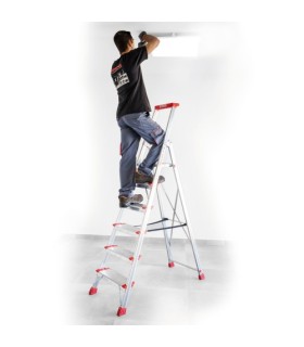 ESCALERA ALUM.TIJERA Mod.408 8 Peldaño+Barand sup