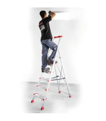 ESCALERA ALUM.TIJERA Mod.408 8 Peldaño+Barand sup