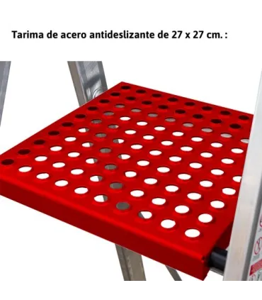 ESCALERA ALUM.TIJERA Mod.408 8 Peldaño+Barand sup