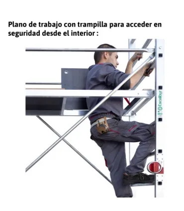 ANDAMIO ALUMINIO 2x7 SUPER BASE 500x1400 ALTO TRABAJO 4 METROS